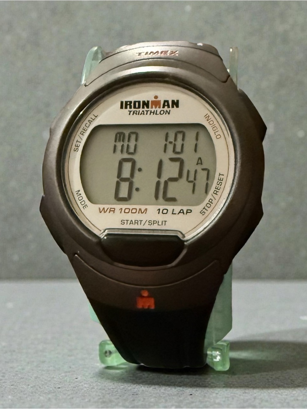 Vintage Timex Ironman Triathlon 10 lap WR100M Digital Watch module 854 indiglo